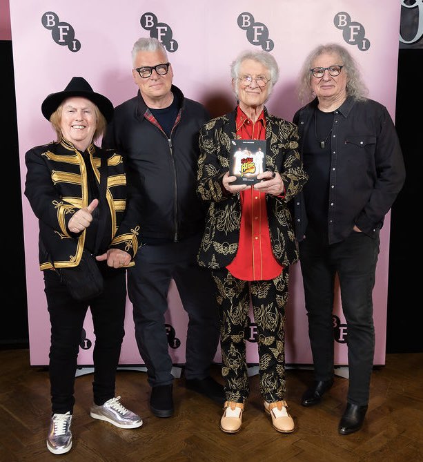 Noddy Holder, Dave Hill &amp; Don Powell with #Slade fan film critic Mark Kermode last night at <a href="/BFI/">BFI</a> Southbank for the launch of remastered rock movie classic Slade in Flame. 
Back in cinemas today and on Blu-ray DVD May 19.