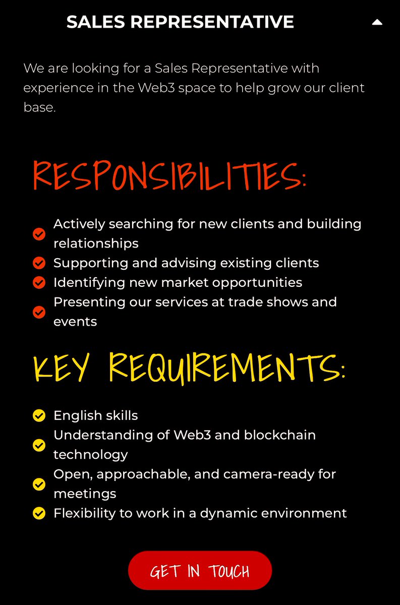 We’re hiring. 🫡

If you’re into Web3 &amp; great at talking to people, this one’s for you.

Join us as a Sales Rep and help us connect with the right projects.

Hit me a DM 🤝