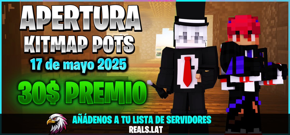 RealsNET's tweet image. 🔥 REALS NETWORK - GRAN APERTURA🔥

📅17 de mayo |🕒3PM EST
🏆¡Gana 30$ en PayPal!
💰Domina KitMap Pots y conquista el premio.

🔗IP: reals.lat
🎮Discord: discord.reals.lat

💼¡Buscamos Staff!
🛡️Postúlate en nuestro Discord.

⚡¿Listo para la acción?