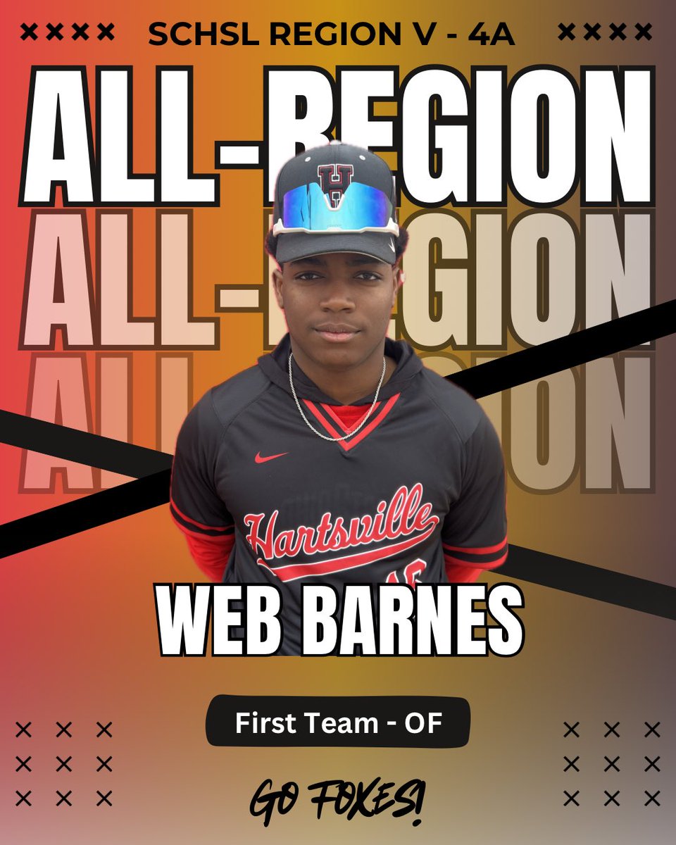 Congratulations to Web Barnes on being named 1st Team All-Region for SCHSL Region V-4A!
