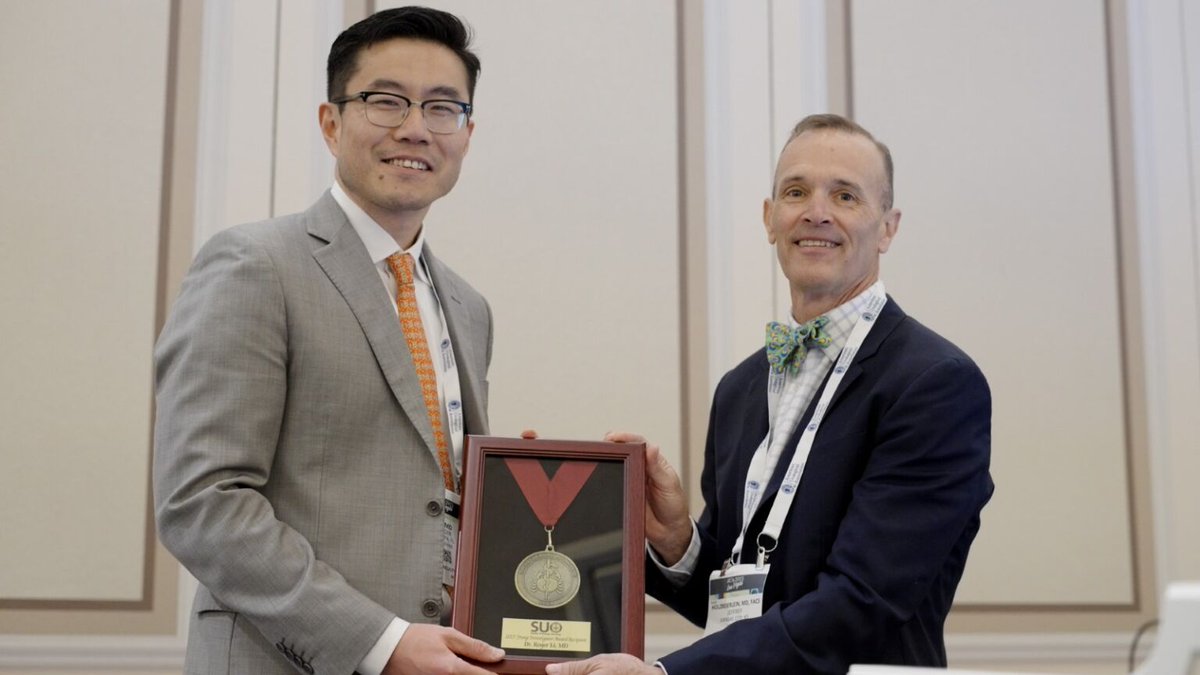 The SUO recognized Dr. Roger Li, MD, as the Young Investigator for the 2025 SUO at AUA Meeting. To see more about the award and prior winners, please visit suonet.org/awards/young-i…