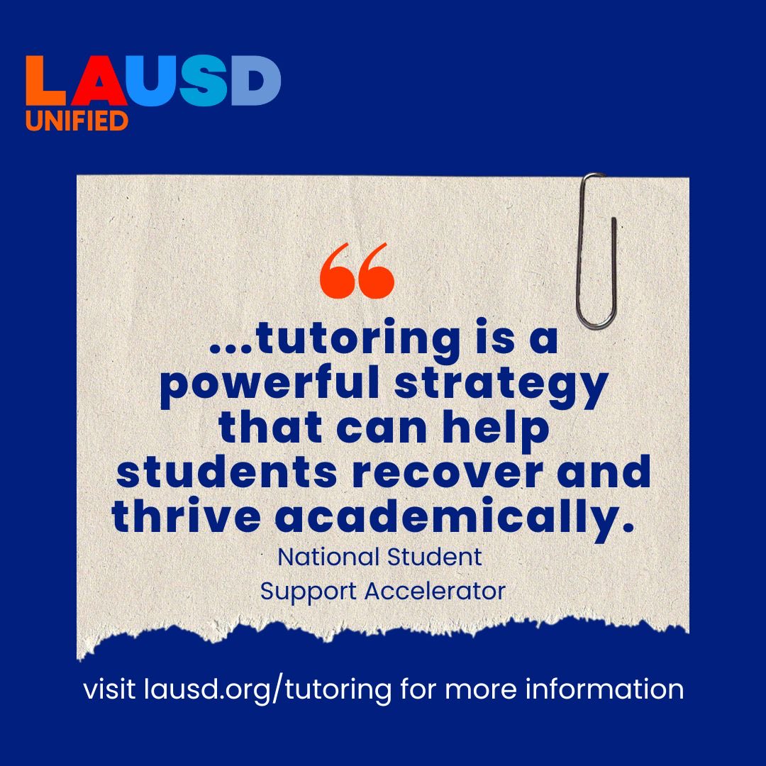 LAUSD_Achieve's tweet image. #tutoringworks #acceleratelearning #beyondlimits #launified