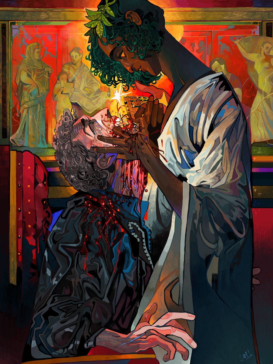 blood cw / 
another devil's minion commissioned by ezra for his fanfic ^_^)/