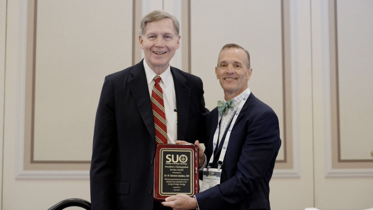 UroOnc's tweet image. The SUO presented Dr. W. Marston Linehan, MD, with the Distinguished Service Award, meaning he has received the Whitmore Lectureship, SUO Medal, Huggins Medal and now the Distinguished Service Award. To see more of the award and prior winners, please visit suonet.org/awards/disting…