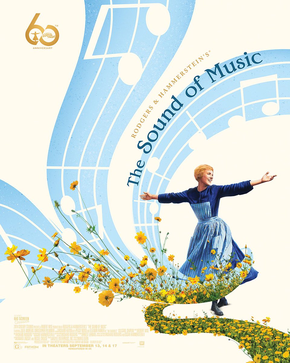 Official poster for the 60th anniversary of ‘THE SOUND OF MUSIC’

The film will be re-released in theaters this September newly restored and remastered in 4K