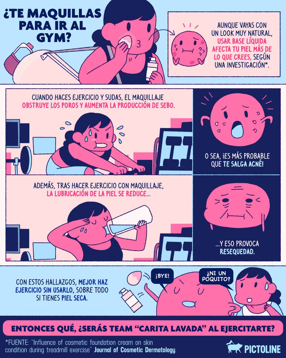 NoniLoGo's tweet image. Avísale a tu prima la que se maquilla para ir al Gimnasio que ningún #skincare la salvará de joderse la cara para la selfie. #ConPer