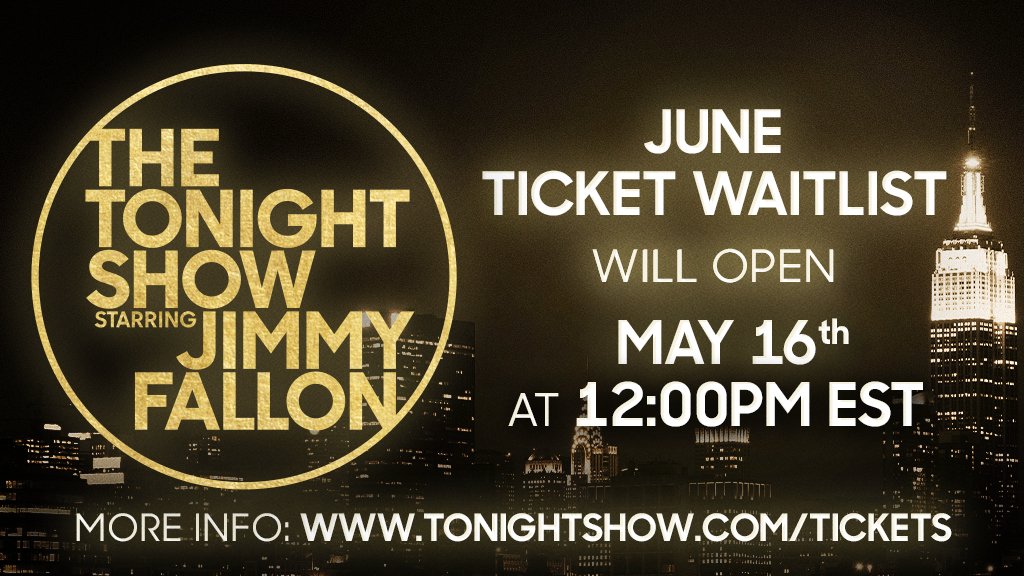 📅The June ticket waitlist will open on Friday, May 16th at 12pm EST! Read more on how to request tickets here: tonightshow.com/tickets