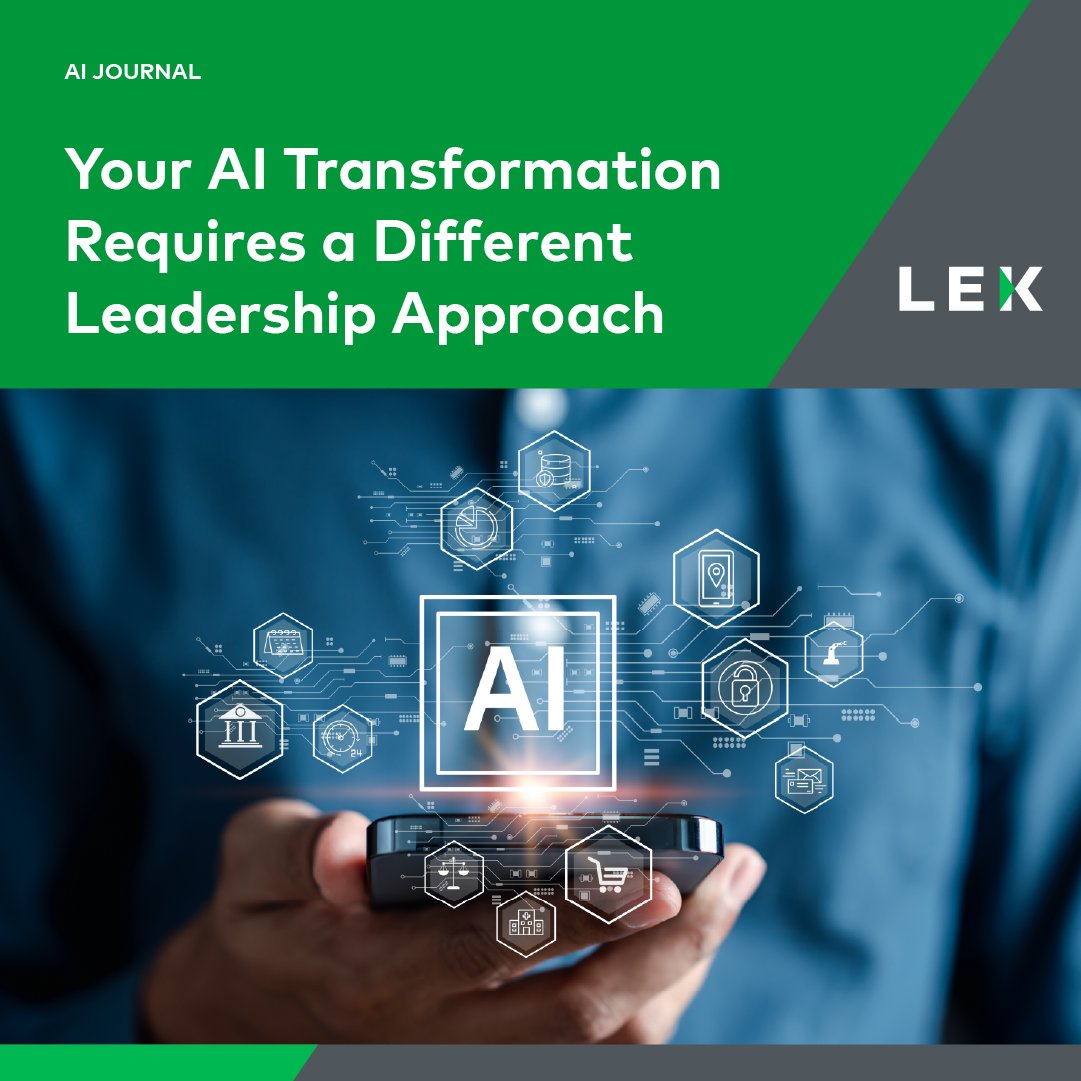 L.E.K. Consulting (@lek_consulting) on Twitter photo AI transformation demands new leadership thinking. L.E.K.’s Rob Wild explains why mindset matters more than tech alone. Read more in <a href="/TheAIJournal1/">The AI Journal</a>: bit.ly/42Uhbsh #AI #ArtificialIntelligence #DigitalTransformation AI transformation demands new leadership thinking. L.E.K.’s Rob Wild explains why mindset matters more than tech alone. Read more in <a href="/TheAIJournal1/">The AI Journal</a>: bit.ly/42Uhbsh #AI #ArtificialIntelligence #DigitalTransformation