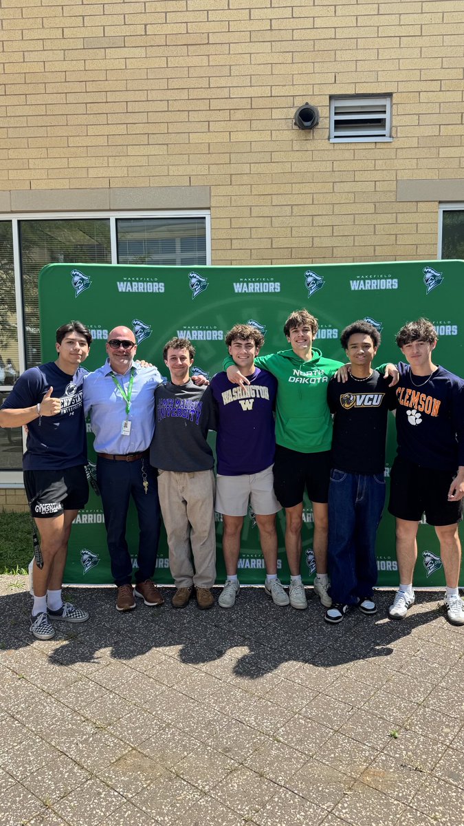 policy4pt's tweet photo. Decision Day at Wakefield HS - ⁦Thanks to ⁦@WarriorBalasWHS⁩ and to the entire staff for supporting these young men. https://t.co/SMhSPooaJ1