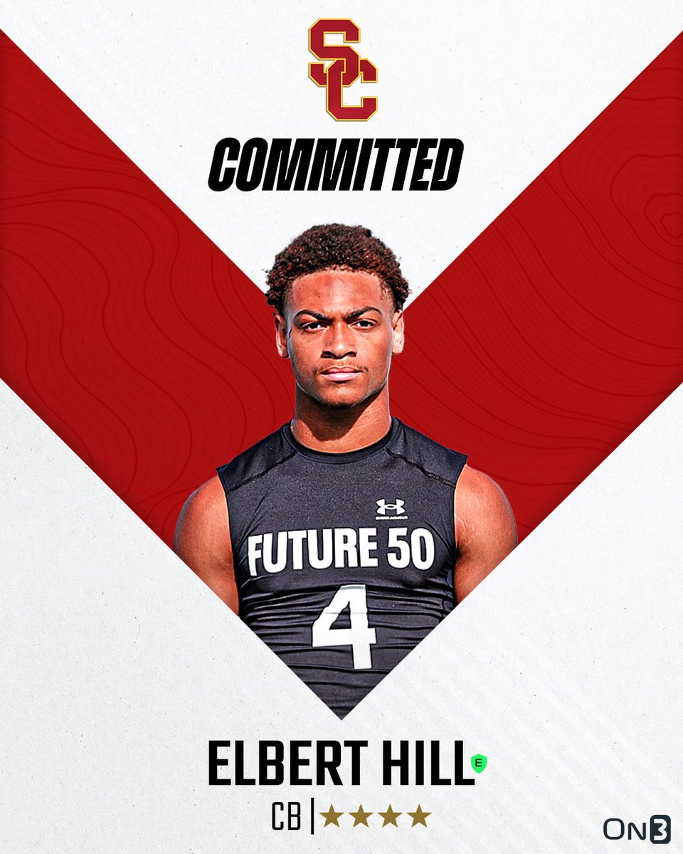 On3 Recruits (@on3recruits) on Twitter photo 🚨BREAKING🚨 Elite CB Elbert Hill IV has committed to USC, <a href="/Hayesfawcett3/">Hayes Fawcett</a> reports️✌️
More from <a href="/SWiltfong_/">Steve Wiltfong</a>: on3.com/news/usc-linco… 🚨BREAKING🚨 Elite CB Elbert Hill IV has committed to USC, <a href="/Hayesfawcett3/">Hayes Fawcett</a> reports️✌️
More from <a href="/SWiltfong_/">Steve Wiltfong</a>: on3.com/news/usc-linco…