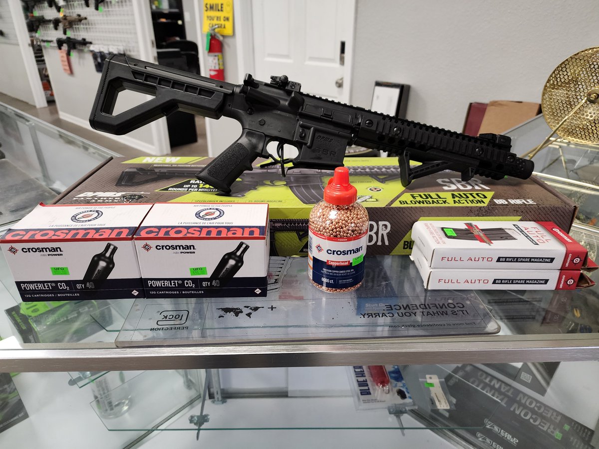 UFOINAR's tweet image. Stop in and see us today to buy a ticket (or several tickets) for this DPMS Full Auto BB Rifle package.  There will only be 25 tickets sold.  Tickets are $20 a piece.