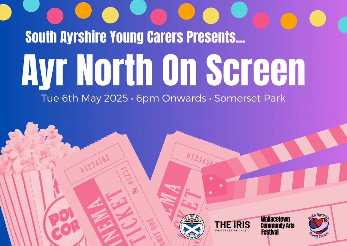 theirisayr's tweet image. Ayr North on Screen is a Festival hosted by South Ayrshire Young Carers at @AyrUnitedFC showing a collection of short film produced locally+films chosen to be screened by local residents+part of #wcaf25
@Claire_SAC @WallacetownH
🎟FREE theirisayr.com