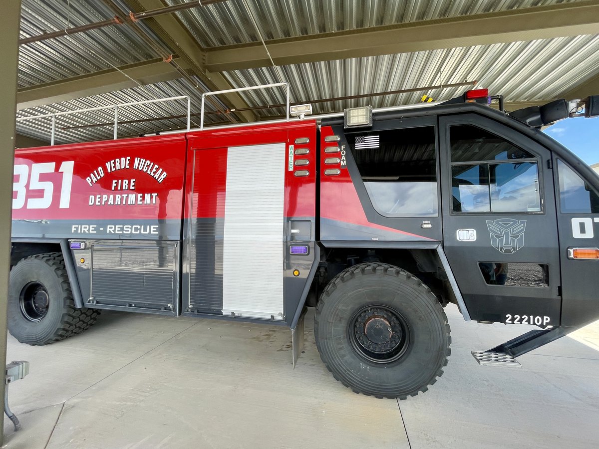 Bennet Goldstein (@bennetgoldstein) on Twitter photo Hello from the Palo Verde nuclear plant. They apparently purchased their fancy fire truck from the Transformers movie that was filmed in Phoenix! #SEJ2025 <a href="/sejorg/">Society of Environmental Journalists (SEJ)</a> <a href="/agwaterdesk/">Mississippi River Basin Ag & Water Desk</a> Hello from the Palo Verde nuclear plant. They apparently purchased their fancy fire truck from the Transformers movie that was filmed in Phoenix! #SEJ2025 <a href="/sejorg/">Society of Environmental Journalists (SEJ)</a> <a href="/agwaterdesk/">Mississippi River Basin Ag & Water Desk</a>