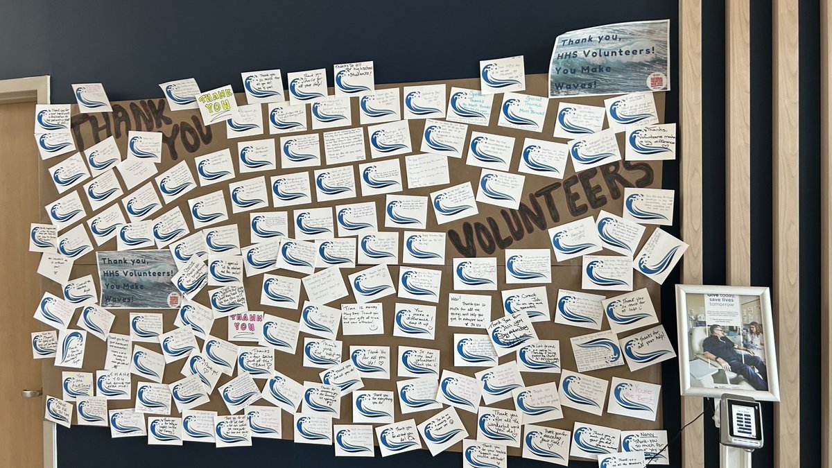 In the lobby of the Juravinski Hospital hundreds of notes of appreciation for <a href="/HamHealthSci/">Hamilton Health Sciences</a>⁩ volunteers. They make a difference every day serving #HamOnt. Our teams are grateful for their service and support.

Thank a volunteer during #NationalVolunteerWeek