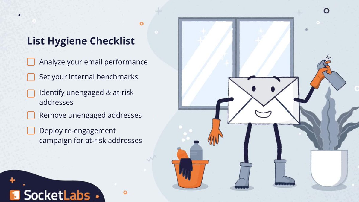 Spring has sprung so it's time to make sure your lists are squeaky clean to let the light in. After all, a clean list has better outcomes and is key for a positive sender reputation.

If you don't know where to begin, use this handy and quick checklist to get you started.