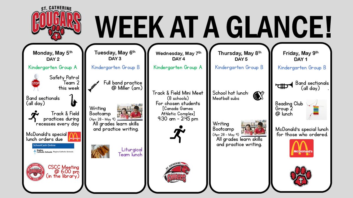 May 5-9, 2025. The warm sunny weather brings on Track &amp; Field season. <a href="/RCSD_No81/">YQR Catholic Schools</a>