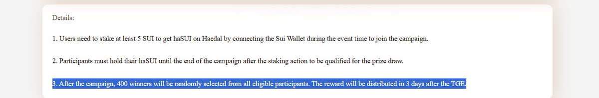 xxxfomo's tweet photo. @HaedalProtocol @SlushWallet Clearly displayed on the website: "....400 winners will be randomly selected.....reward will be distributed in 3 days after the TGE"
3 days after TGE, @HaedalProtocol where is the winners' list and the rewards?? https://t.co/ONje5HVmiS