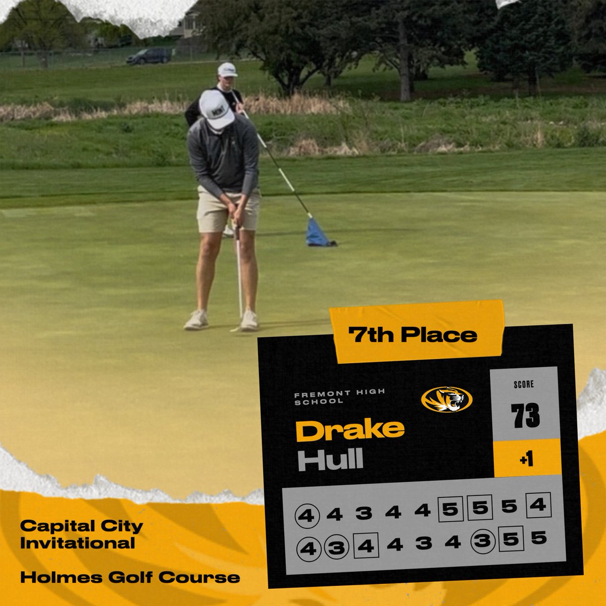 Congrats to Drake Hull and his 7th place finish at the Capital City Invite yesterday.  Season best team score as well.  Great job all around by the Tigers!