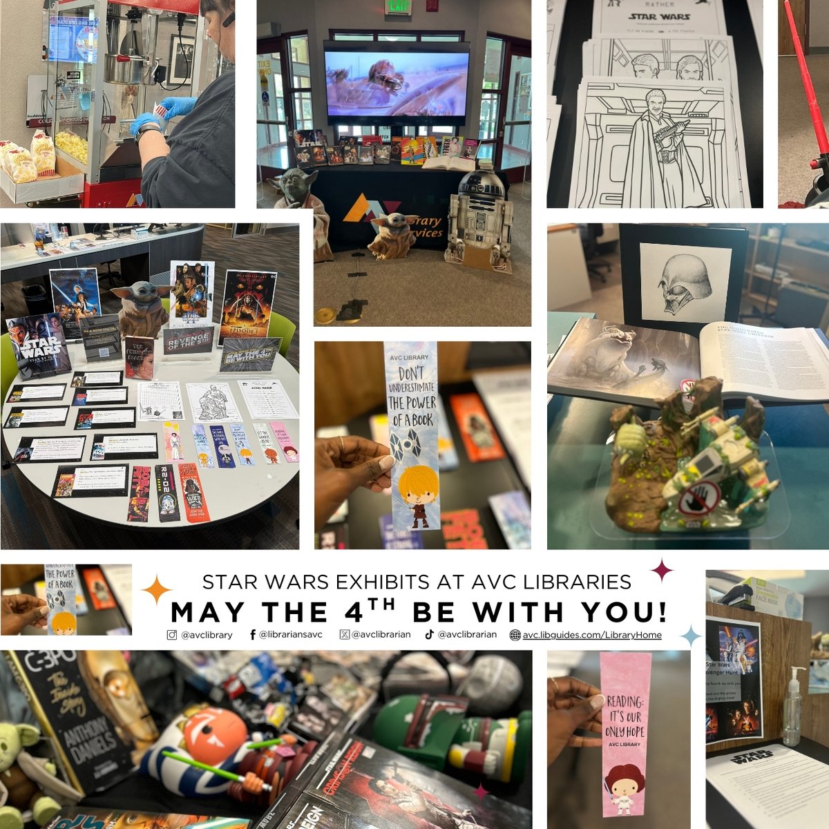 AVCLibrarian's tweet photo. Happy Star Wars Day From AVC Libraries!
*
#AVCLibrary #AVCLibraryPalmdaleCenter #AntelopeValleyCollege #MayThe4thBeWithYou #StarWars #SciFi @avcollegeca https://t.co/ywlueehQWe