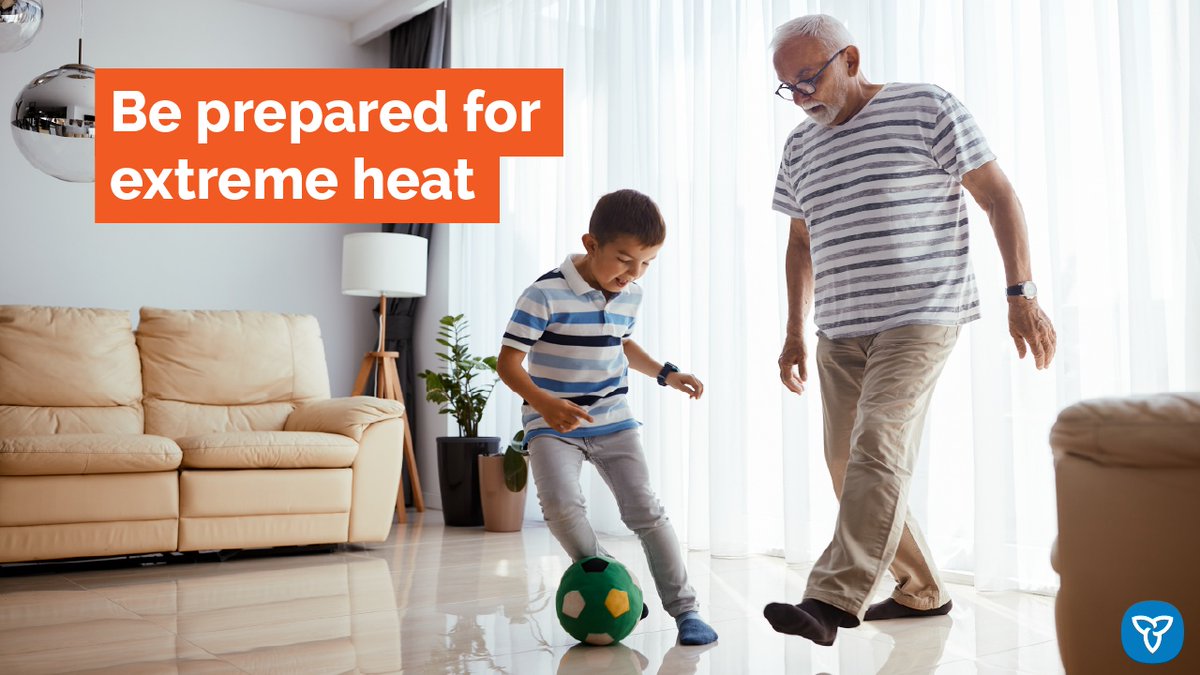 Extreme heat affects everyone—especially seniors, pets, and outdoor workers.

☀️ Stay indoors during peak heat
 💧 Hydrate often
 👵 Check on vulnerable people
 🐾 Keep pets cool
 💼 Take breaks if working outside

More tips: ontario.ca/page/Extreme-H…
#EPWeek2025 #Plan4EverySeason