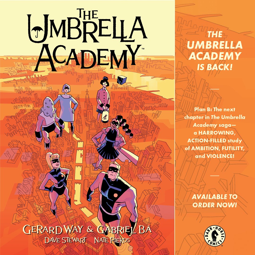 "We opened lots of doors over the years and now we’re walking into some of them, while leaving some closed to keep the readers curious."-<a href="/Gabriel_Ba/">Gabriel Bá</a> on Umbrella Academy: Plan B in an interview with <a href="/comicsbeat/">The Beat</a> 

More: bit.ly/4d69CUe

Issue #1 releases June 11!
