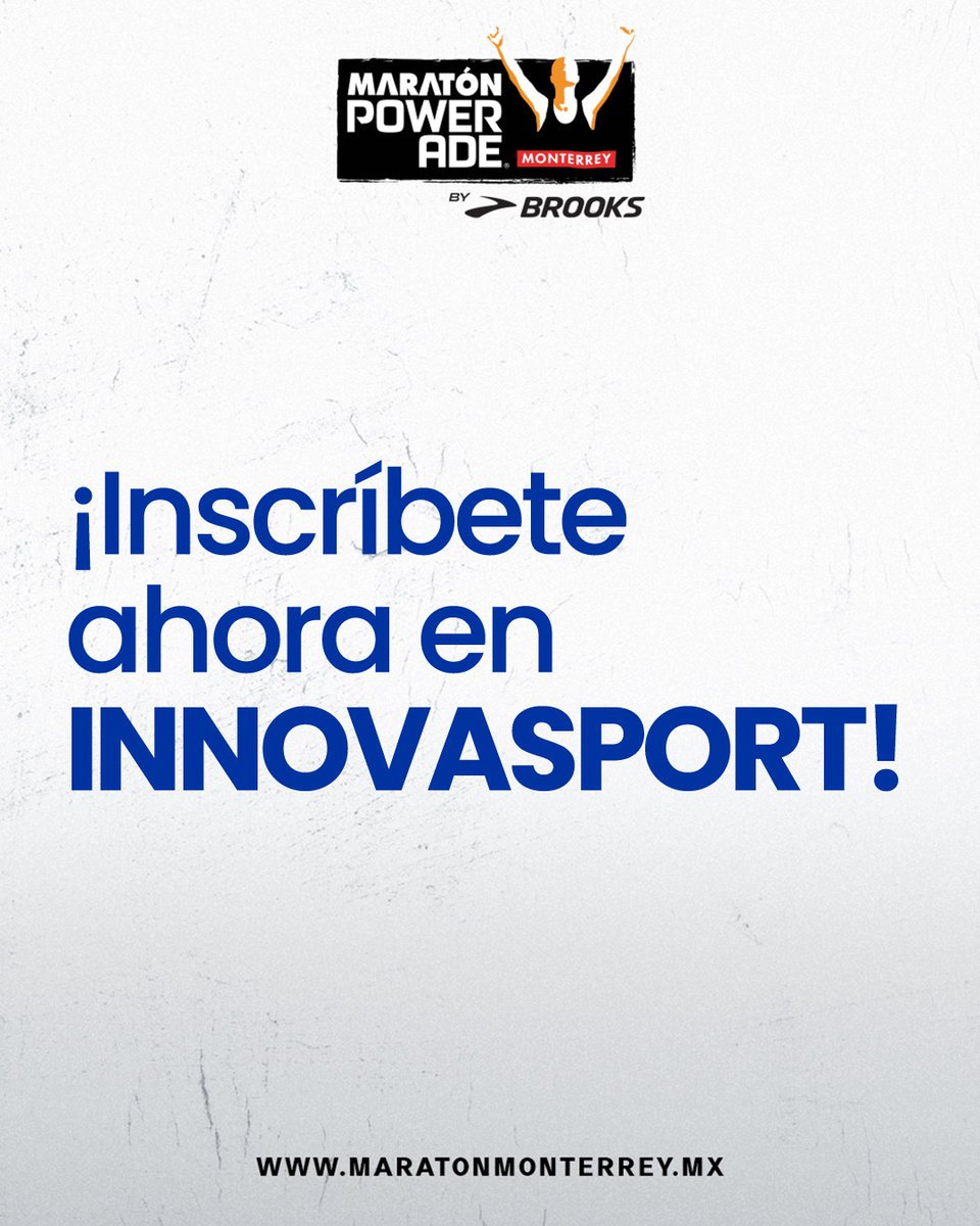 ¡La espera terminó! 😎 Ya puedes inscribirte al #MPM25 en tu tienda Innovasport más cercana.

Asiste y menciona 𝗲𝗹 𝗳𝗼𝗹𝗶𝗼 𝗱𝗲𝗹 𝗲𝘃𝗲𝗻𝘁𝗼: 𝟰𝟭𝟯𝟯

🎟️ Tu inscripción a tan solo $1,300

Descubre todo lo que esta edición tiene para ti 👉maratonmonterrey.mx/convocatoria/