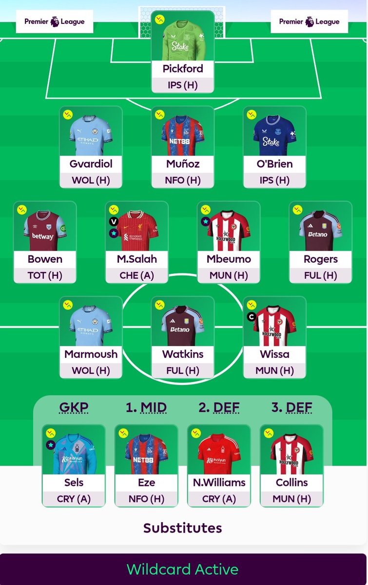 fpl_justbrill's tweet photo. π in for #GW35
π¨ Wildcard #WC2 Active β
οΈ π¨
4.7m in the bank
Wissa Β©οΈ
OR π 174K
Good luck to you all for #GW35 ππ» β½οΈ π»
#FPL #FPLCOMMUNITY #GW35 #FPLCHIPSTRATEGIES #FPLWILDCARD https://t.co/st7TGurWbf