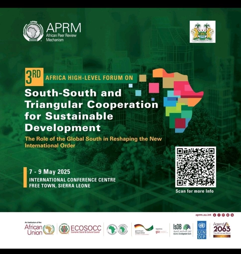 <a href="/jah_tejan/">Tejan Jah</a> As a member of the NGC, we're bracing up to host dignitaries as Sierra Leone prepares to host the <a href="/APRMorg/">African Peer Review Mechanism (APRM)</a> Africa 3rd High level Forum South -South &amp; Triangular Cooperation for sustainable development in Freetown at FICC.
<a href="/julius_maadabio/">Julius Maada Bio</a>
<a href="/dsengeh/">David Moinina Sengeh</a>