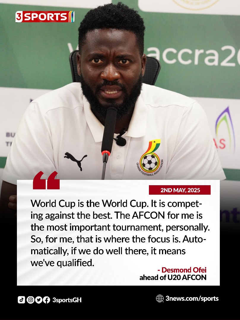 Ghana's U20 coach Desmond Ofei is looking forward to qualifying for the U20 World Cup.

#3Sports