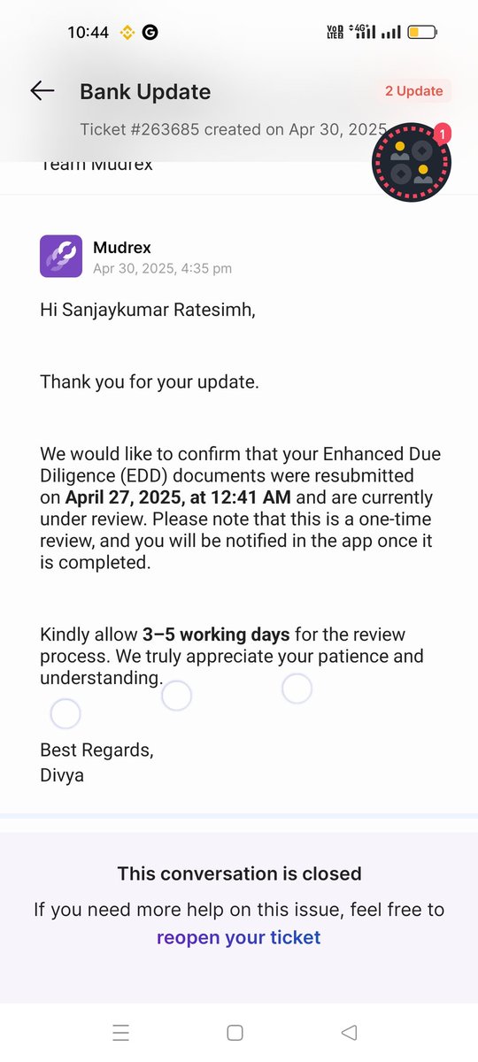 JAY270592's tweet image. &quot;My Mudrex account has been pending for over a month. They said it would be done in 7 days, but it&apos;s been 20+ days. This kind of delay is unacceptable. Timely support and transparency are a must.
\#Mudrex #CryptoIssues #ImproveService&quot;