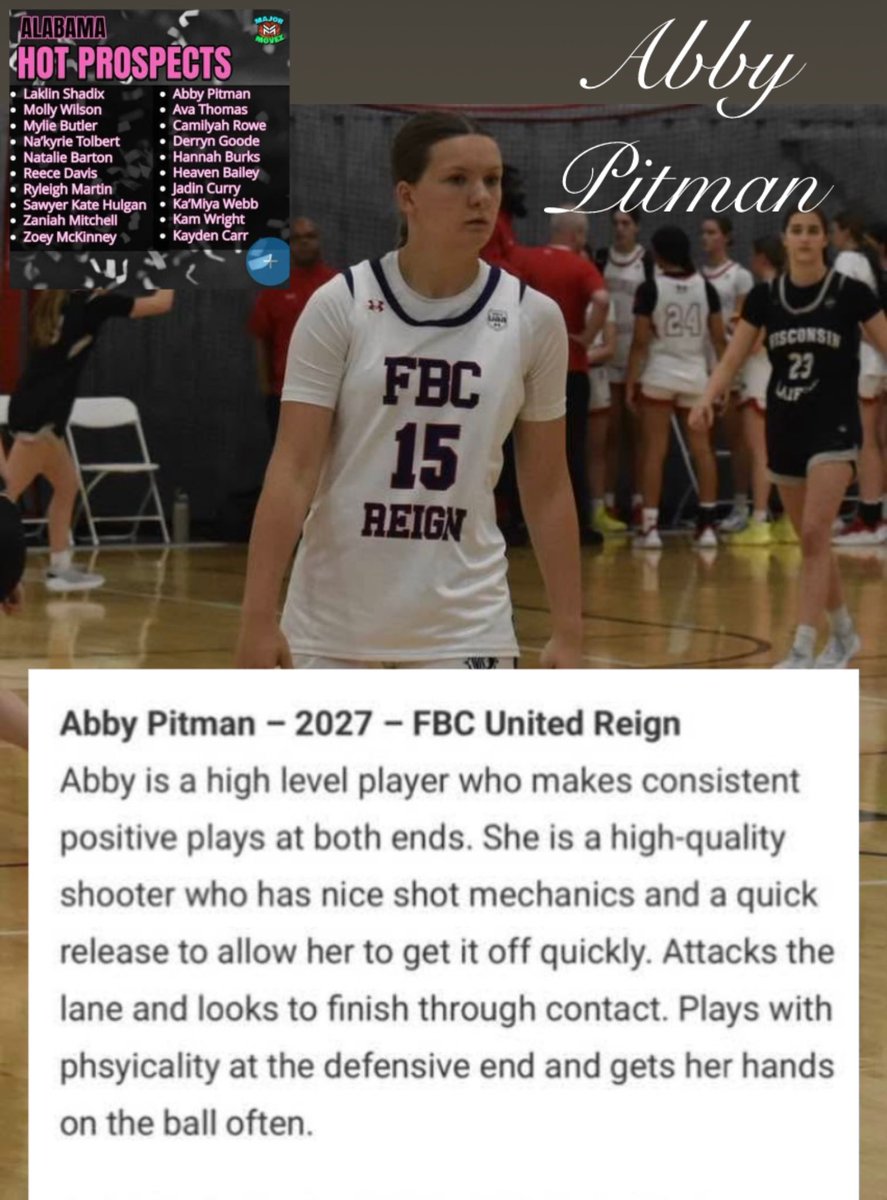 Rayfield Ragland (@rayragjr1971) on Twitter photo Put your eyes on Abby Pitman. She coming! She is not afraid to get physical and will challenge any opponent in front of her. A scorer, defender, passer and all around team player. 6 years training with me and more to come.
<a href="/AbbyPitman/">Abby Pitman</a> Put your eyes on Abby Pitman. She coming! She is not afraid to get physical and will challenge any opponent in front of her. A scorer, defender, passer and all around team player. 6 years training with me and more to come.
<a href="/AbbyPitman/">Abby Pitman</a>