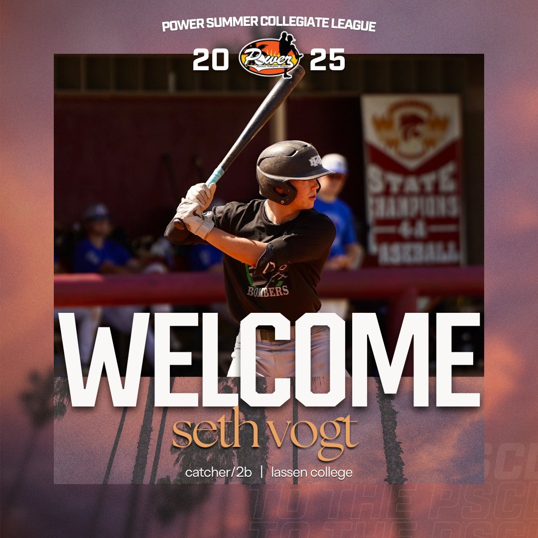 WELCOME🌴
<a href="/sethvogt505/">Seth Vogt</a> C/2B
Lassen College

<a href="/LassenBaseball/">Lassen College Baseball</a> are members of the Golden Valley Conference!#HustlinCougs

PLAYERS apply for the 2025 season here!⬇️
psclbaseball.com/apply/
