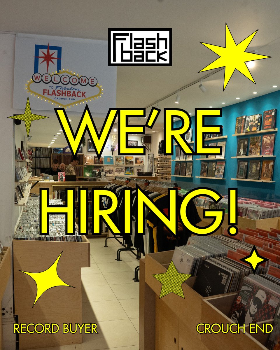 Flashback Records is looking for passionate and knowledgeable music lovers to join our team.

We're hiring a full-time soul, dance, and reggae record buyer at our Shoreditch shop and our Crouch End shop.
We want to hear from you!

flashback.co.uk/pages/jobs