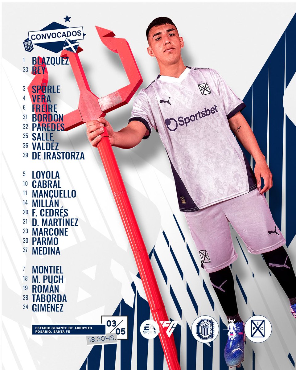 📋 Este es el plantel de #Independiente que viaja a Rosario para disputar la última fecha del Torneo Apertura 2025 frente a Rosario Central.

#TodoRojo 🔴