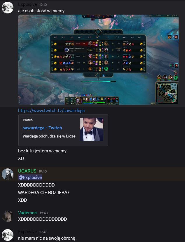 Cytując Moxxiego "Wardega&gt;Explosive". To koniec mojej kariery. Pozdrawiam👨‍🦽