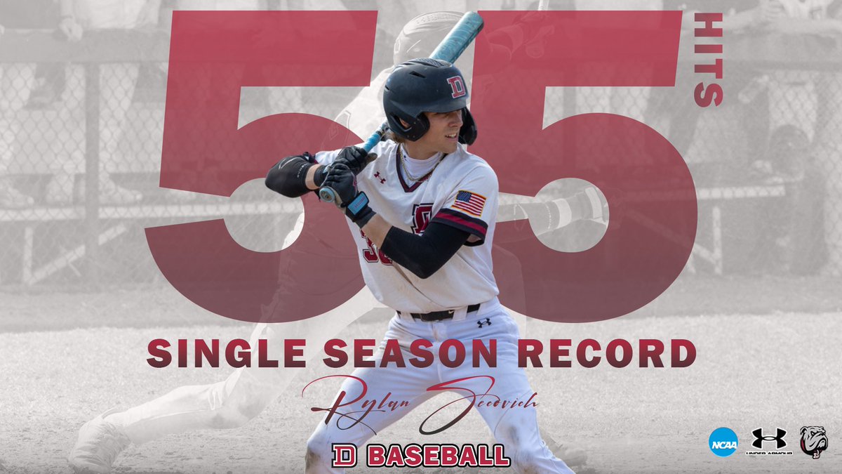 DeanAthletics's tweet image. THREE RECORDS IN 24 HOURS 🚨
Congratulations to Rylan Secovich on now breaking the program’s single-season hits record!
#BulldogNation 🐾⚾️