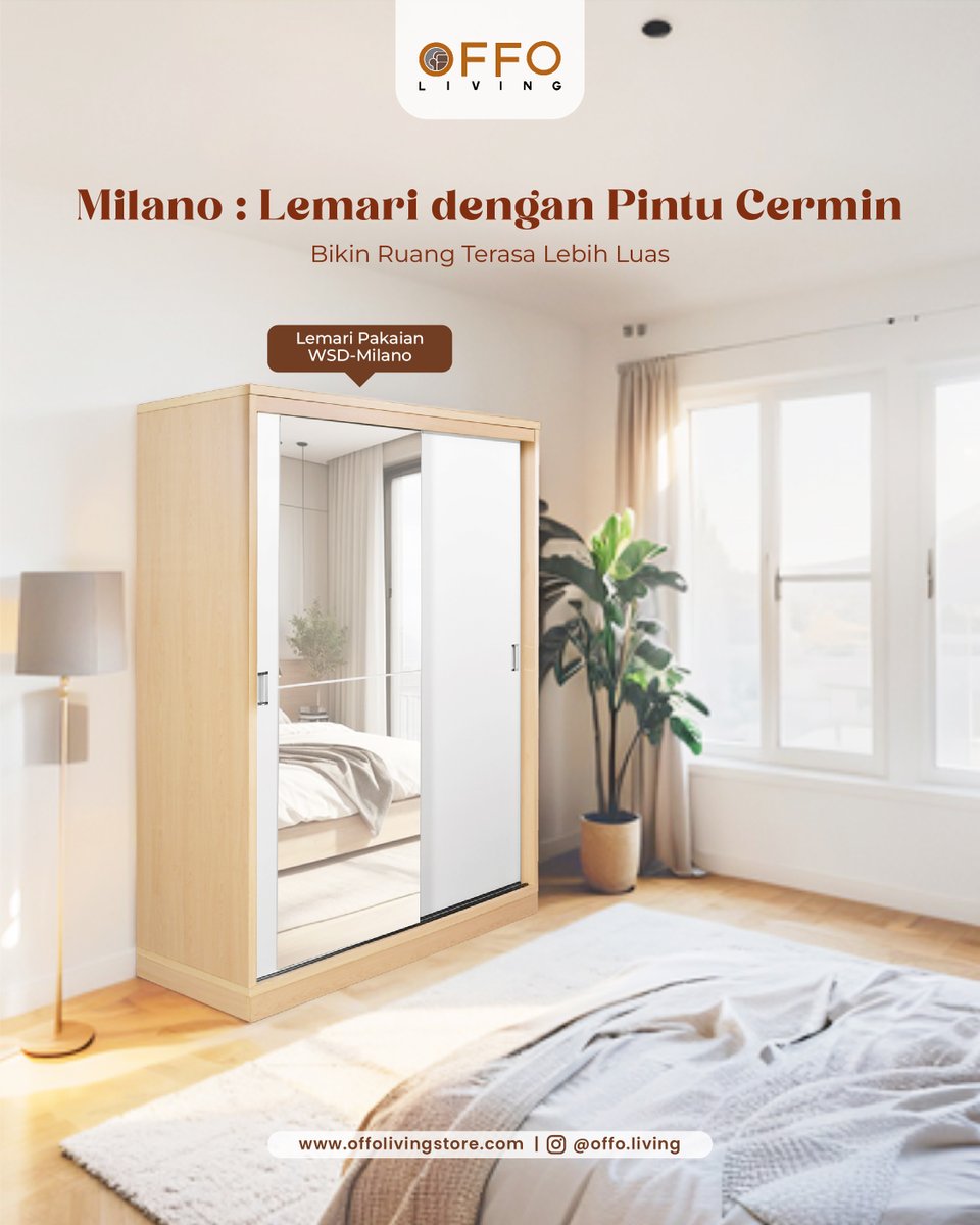 offoliving's tweet image. Cermin + Lemari = Ruang terasa lebih lega! Temukan Milano hanya di Offo Living.

#FurnitureGoals #OffoLiving #OffoLivingFurniture #furniture #homedecor