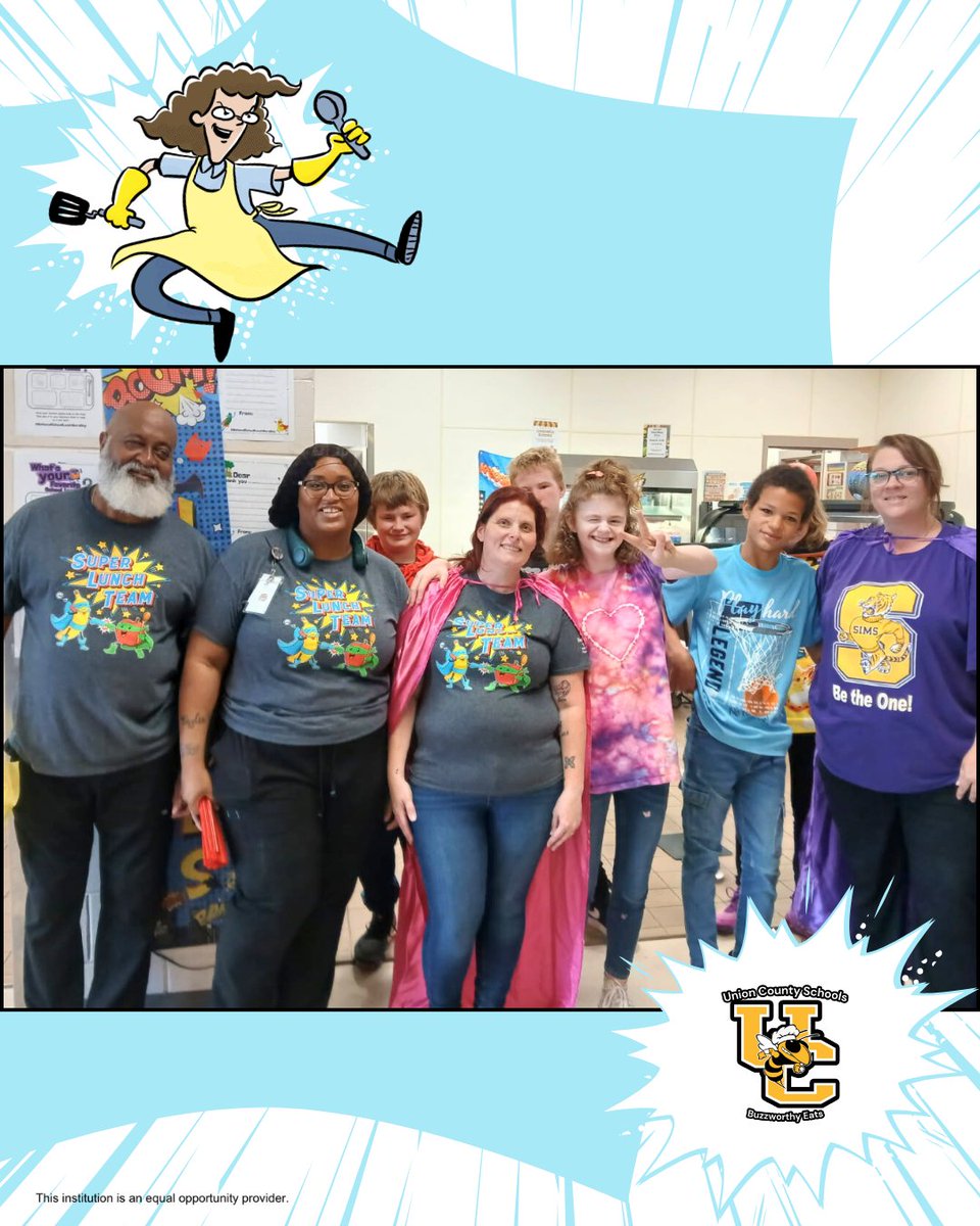 Sims Middle School is celebrating School Lunch Hero Day in a big way. 🎉 🦸‍♀️ Our cafeteria team goes above and beyond to serve up meals with love and care every single day. 🍽️ ❤️ Thank you for being our heroes. 👏 💪 

<a href="/ucsdsc/">UCSDSC</a> #DoingGreatThingsUCSD #UnionSC #UnionSouthCarolina