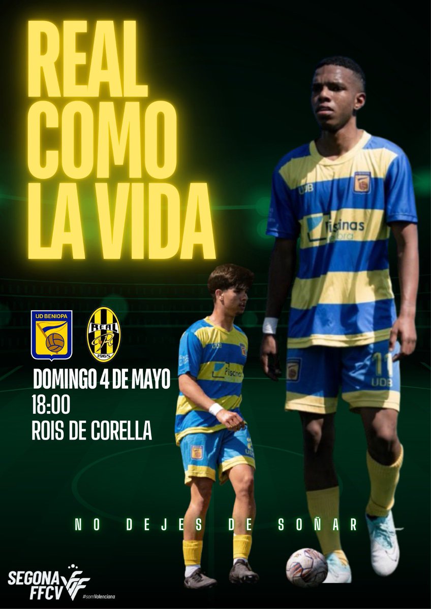 Llega una nueva jornada decisiva para lograr el objetivo. 

<a href="/UDBeniopa/">UD Beniopa</a> - <a href="/RealDeGandiaCF/">Real de Gandia CF</a> 

Domingo 4 de Mayo a las 18:00h en el Rois de Corella.

¡Os esperamos!

#lafortalezadelaUNIÓN #nodejesdesoñar