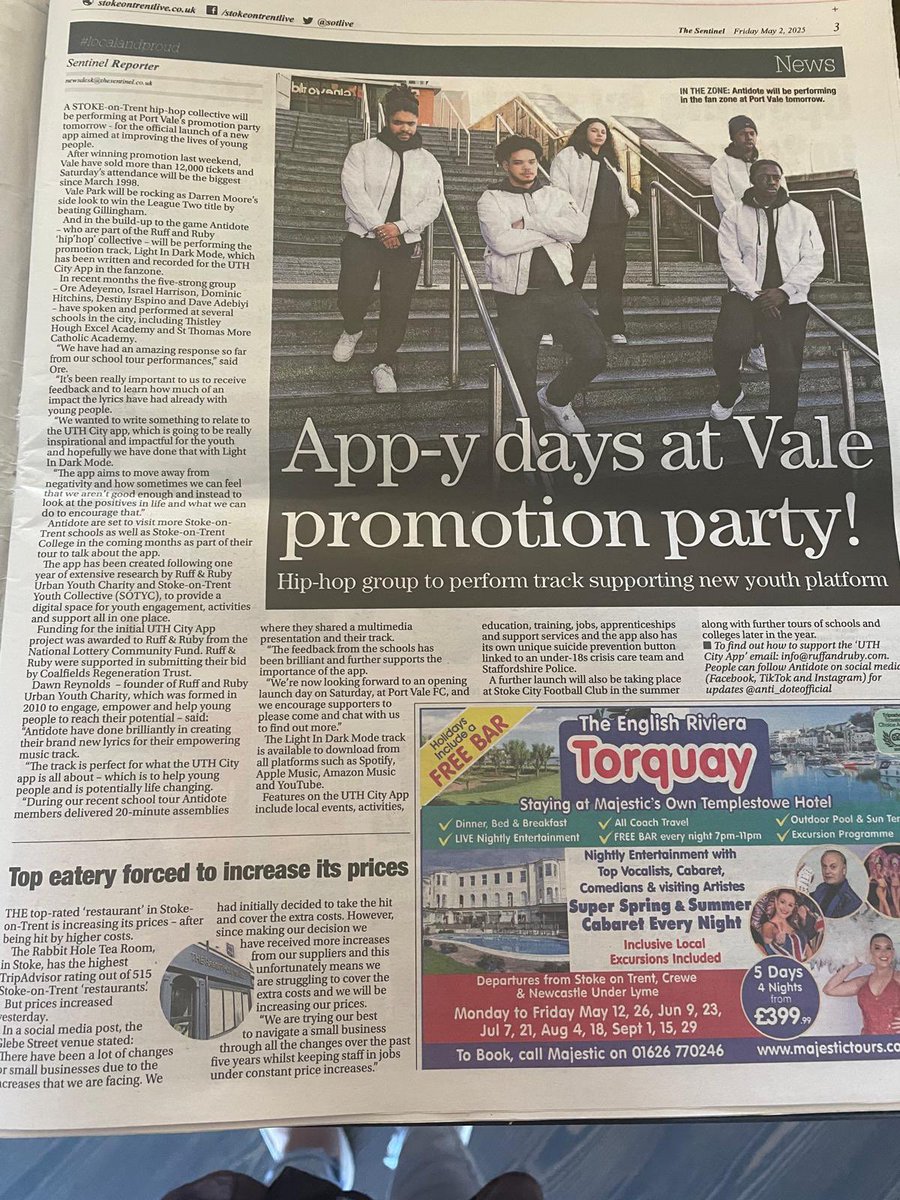 SOT YTH COLLECTIVE (@sot_collective) on Twitter photo We are looking forward to an absolutely GREAT DAY tomorow🔥 <a href="/OfficialPVFC/">Port Vale Football Club</a> <a href="/PVFCFoundation/">Port Vale Foundation</a> <a href="/CarolShanahan7/">Carol Shanahan</a> <a href="/BBCRadioStoke/">BBC Stoke & Staffordshire</a> <a href="/Policingstoke/">Stoke-on-Trent Police</a> <a href="/SoTCityCouncil/">Stoke-on-Trent CC</a> We are looking forward to an absolutely GREAT DAY tomorow🔥 <a href="/OfficialPVFC/">Port Vale Football Club</a> <a href="/PVFCFoundation/">Port Vale Foundation</a> <a href="/CarolShanahan7/">Carol Shanahan</a> <a href="/BBCRadioStoke/">BBC Stoke & Staffordshire</a> <a href="/Policingstoke/">Stoke-on-Trent Police</a> <a href="/SoTCityCouncil/">Stoke-on-Trent CC</a>