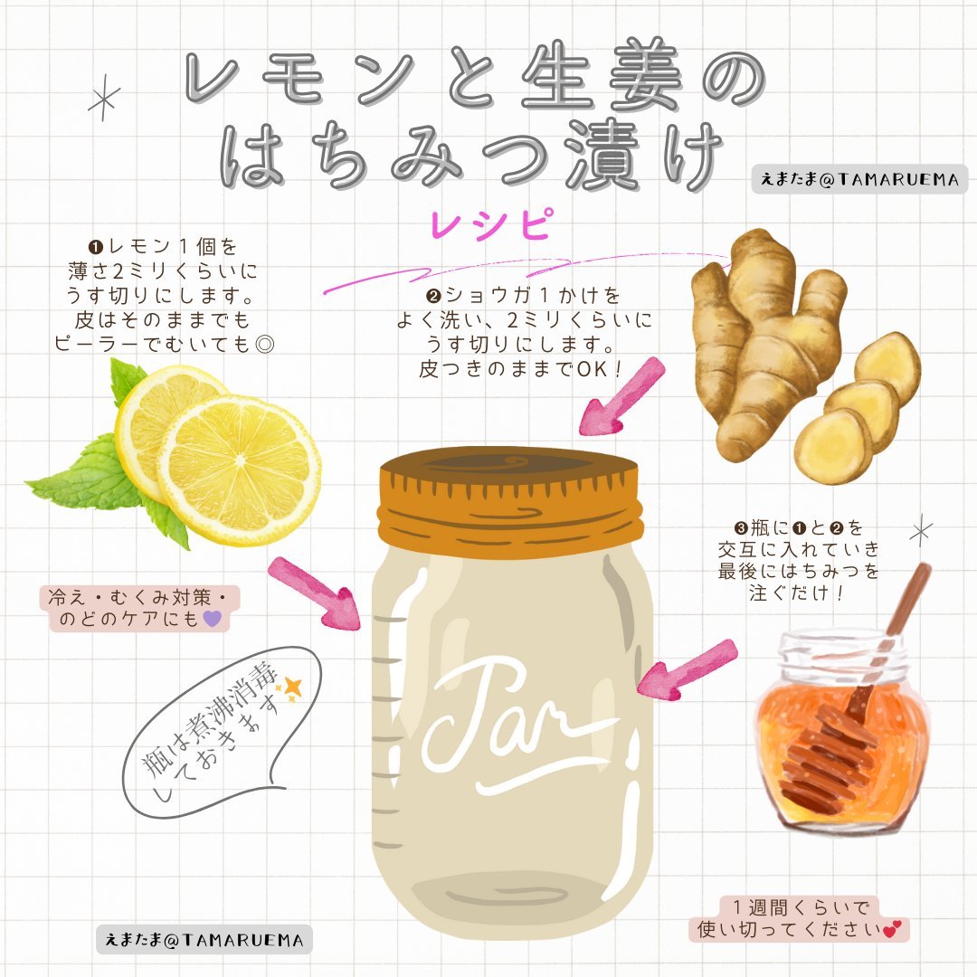 GW後半は夏日みたいだけど体がついてかない…って人は『レモンと生姜のハチミツ漬け』で免疫力をブーストして下さい🍋ホットで飲めば内臓ポカポカ。炭酸シュワッと注げば「自家製ジンジャエール」が楽しめる。材料３つ、仕込み５分の簡単レシピ。しかも、ある成分を爆増させるとダイエット効果まで