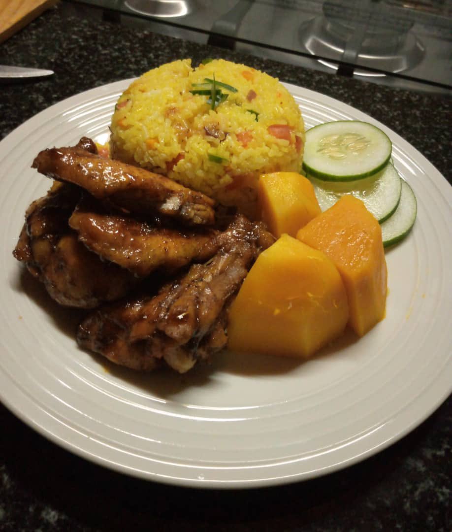 TeamFuloZim/Global (@teamfulozim) on Twitter photo Rate this Friday Dinner <a href="/TeamFuloZim/">TeamFuloZim/Global</a>
Fried vegetable rice
Sticky Sweet Sour Chicken
Butternut
Cucumber slices Rate this Friday Dinner <a href="/TeamFuloZim/">TeamFuloZim/Global</a>
Fried vegetable rice
Sticky Sweet Sour Chicken
Butternut
Cucumber slices