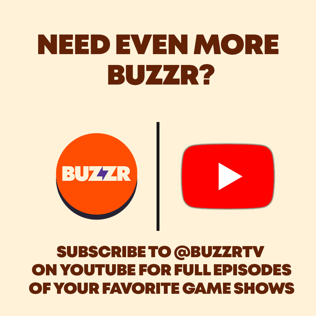 Can’t get enough #BUZZR? 👀✨ Subscribe to <a href="/buzzrtv/">BUZZR</a> on YouTube for full episodes of your favorite iconic game shows. 📺