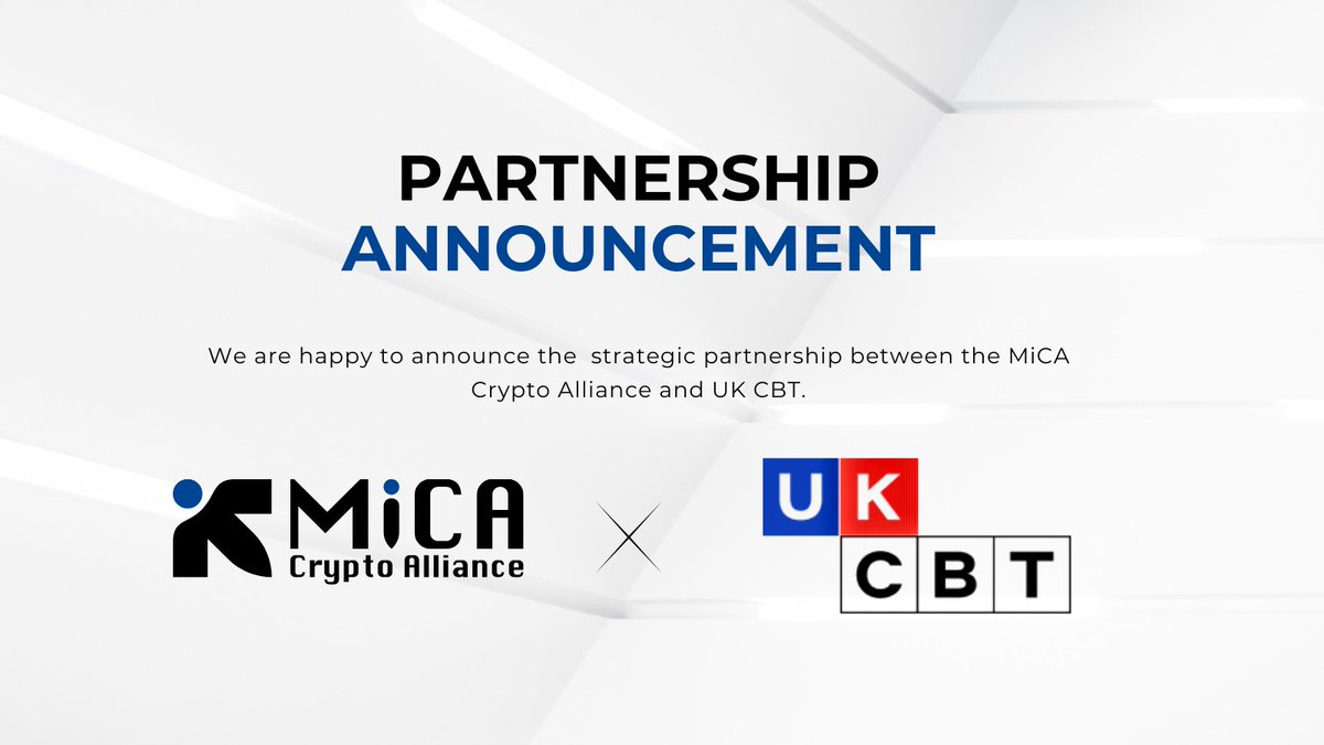 We’re pleased to welcome <a href="/UKCBT_org/">UK CBT</a> as a technical partner of the MiCA Crypto Alliance.

UK CBT joins at a key moment for digital asset regulation. On 29 April, <a href="/hmtreasury/">HM Treasury</a>  published its near-final crypto framework, setting out new rules for trading platforms, custody,