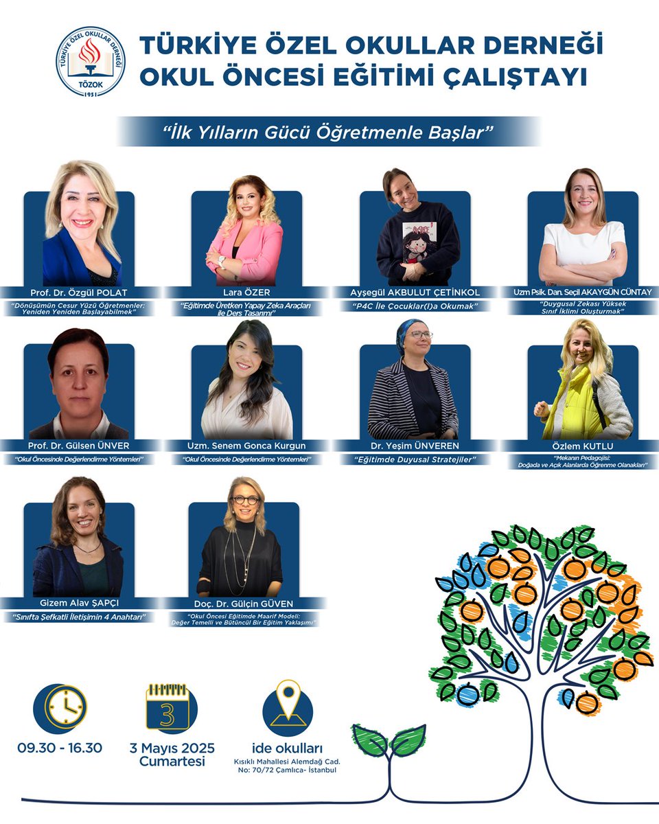 Okul Öncesi Eğitimi Komisyonu Üyelerimizin desteğiyle “İlk Yılların Gücü Öğretmenle Başlar” temasıyla düzenleyeceğimiz "Okul Öncesi Eğitimi Çalıştayı" mız İstanbul İl Milli Eğitim Müdürümüz Sayın Doç. Dr. Murat Mücahit Yentür'ün teşrifleri ve cok değerli konuşmacılarımızın
