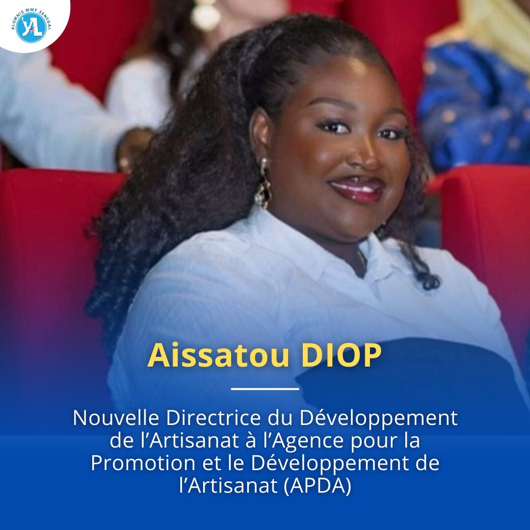 MwfSenegal's tweet image. Toutes nos félicitations à Aissatou DIOP, #MWF2024, nouvelle Directrice du Développement de l’Artisanat à l’Agence pour la Promotion et le Développement de l’Artisanat (#APDA).👏🏾👏🏾

Son engagement et sa vision pour le secteur #culturel et #artisanal sénégalais inspirent.