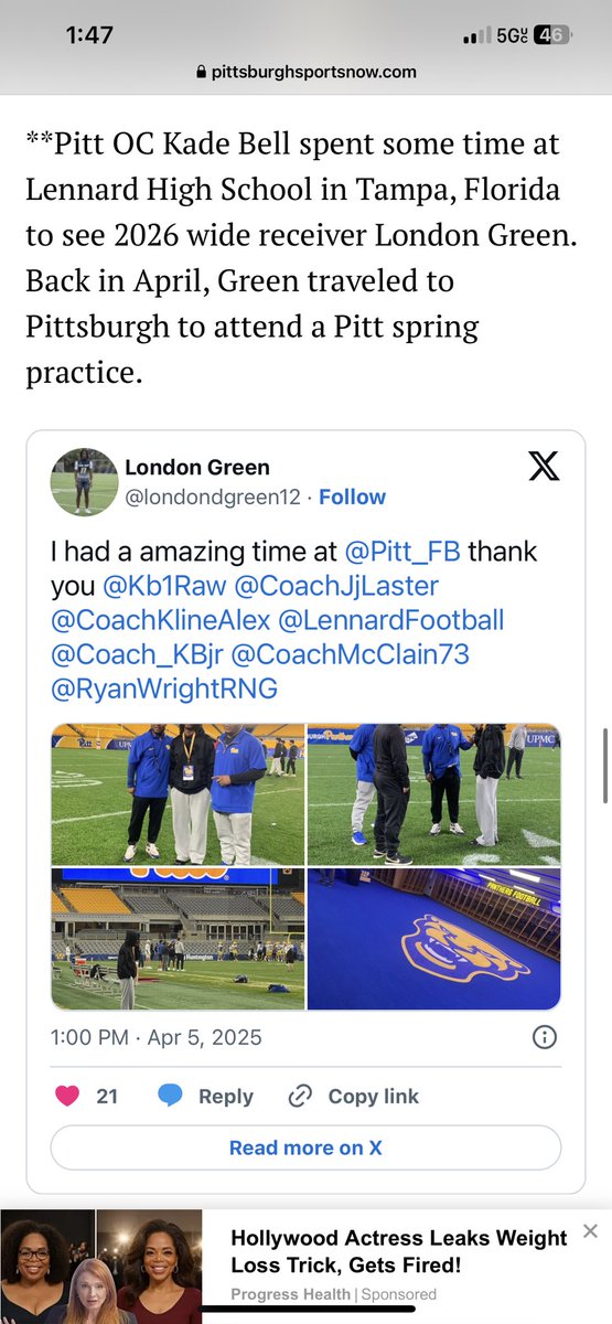 London Green (@londondgreen12) on Twitter photo Grateful and blessed to be a part of the conversations. ๐๐พ Thank you <a href="/Kb1Raw/">Coach Kade Bell</a> <a href="/CoachJjLaster/">Jay Jay Laster</a> <a href="/CoachKlineAlex/">Alex Kline</a> <a href="/Pitt_FB/">Pitt Football</a> <a href="/Coach_KBjr/">KB Belton ๐</a> <a href="/LennardFootball/">Lennard Football</a> <a href="/CoachMcClain73/">Will McClain</a> <a href="/coachccarter3/">Cole Carter</a> Grateful and blessed to be a part of the conversations. ๐๐พ Thank you <a href="/Kb1Raw/">Coach Kade Bell</a> <a href="/CoachJjLaster/">Jay Jay Laster</a> <a href="/CoachKlineAlex/">Alex Kline</a> <a href="/Pitt_FB/">Pitt Football</a> <a href="/Coach_KBjr/">KB Belton ๐</a> <a href="/LennardFootball/">Lennard Football</a> <a href="/CoachMcClain73/">Will McClain</a> <a href="/coachccarter3/">Cole Carter</a>