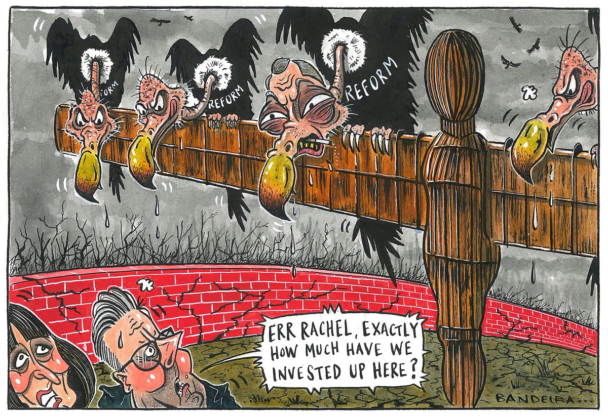 Here's a cartoon <a href="/GraemeBandeira/">Graeme Bandeira</a> did for the Northern Agenda newsletter back in February...

I'd say it accurately sums up where we are after Reform UK won Durham and Lancashire councils and the mayoral races in Hull/East Yorks and Greater Lincolnshire...

1/2