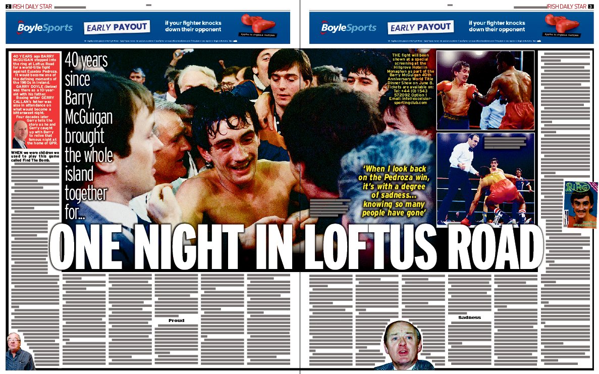 David Coughlan (@davidcoughlan_) on Twitter photo 40 years on from Loftus Roadโฆ <a href="/ClonesCyclone/">Barry McGuigan</a> talks to <a href="/GarryDoyle1/">Garry Doyle</a> and Gerry Callan. A must read in Saturdayโs <a href="/IrishStarSport/">Irish Star Sport</a>. 40 years on from Loftus Roadโฆ <a href="/ClonesCyclone/">Barry McGuigan</a> talks to <a href="/GarryDoyle1/">Garry Doyle</a> and Gerry Callan. A must read in Saturdayโs <a href="/IrishStarSport/">Irish Star Sport</a>.