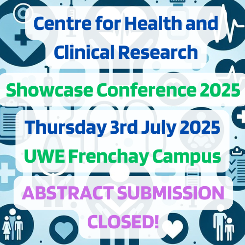 UWE Health Research (@chcr_uwe) on Twitter photo ABSTRACT SUBMISSIONS CLOSED.
Thank you to all the authors who submitted their abstracts for the <a href="/CHCR_UWE/">UWE Health Research</a> Showcase Conference #CHCR2025! What a privilege to read them all.
Register now to attend – Thursday 3rd July, UWE Frenchay Campus: uwe.ac.uk/research/centr…
See you there! 👋 ABSTRACT SUBMISSIONS CLOSED.
Thank you to all the authors who submitted their abstracts for the <a href="/CHCR_UWE/">UWE Health Research</a> Showcase Conference #CHCR2025! What a privilege to read them all.
Register now to attend – Thursday 3rd July, UWE Frenchay Campus: uwe.ac.uk/research/centr…
See you there! 👋